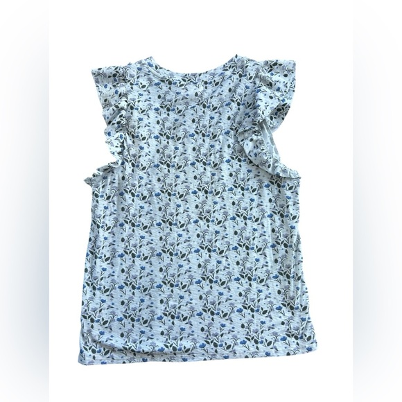 Nation LTD Paulette Ruffle Tank White Blue Size Large - Picture 7 of 8